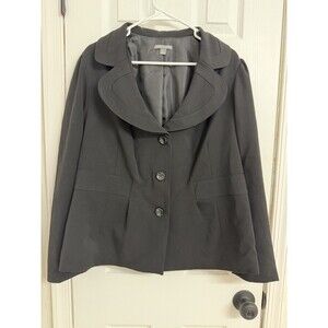 Apt 9 Blazer Womens 18W Black Blaze Jacket Three-Button Stretch